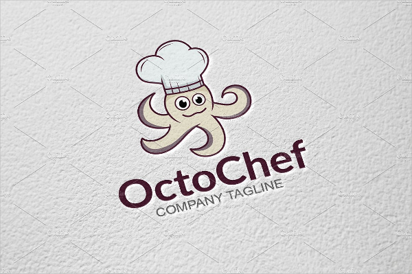 Fully Editable Octopus Chef Logo Design