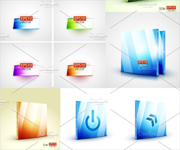 Glass Elements Buttons Design