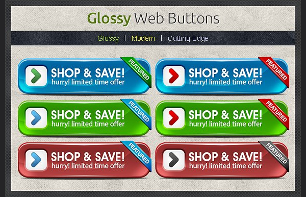 Glossy Web Buttons Design Template