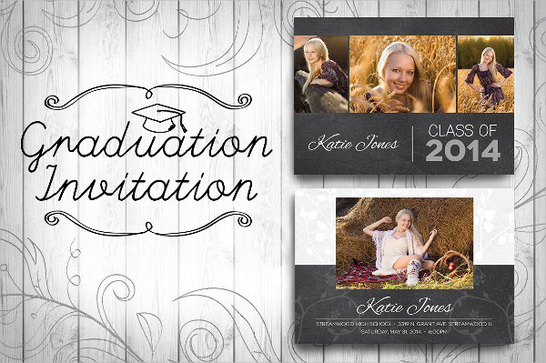 Graduation Chalkboard Invitation Design Template