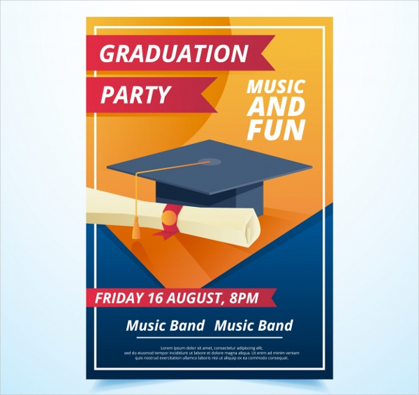 Graduation Party Flyer Free Vector