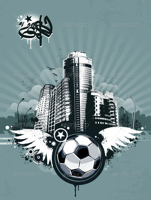 Grunge Urban Soccer Background