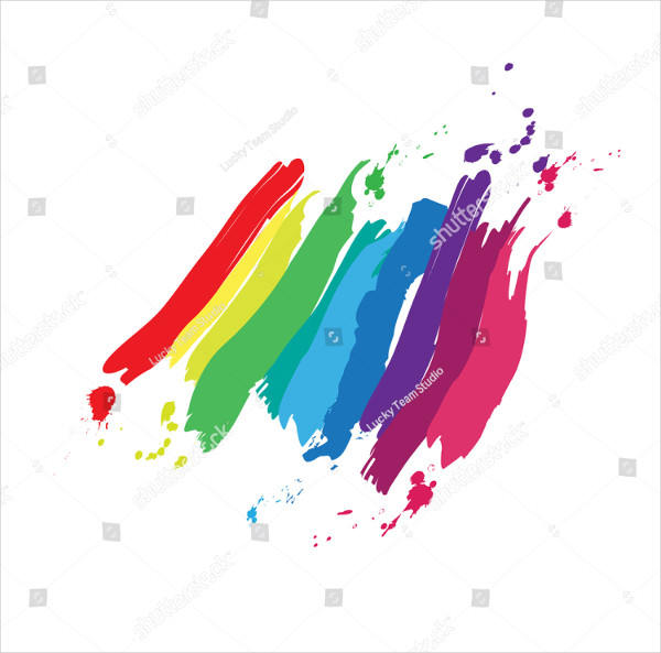 Rainbow Colored Splash Brushes
