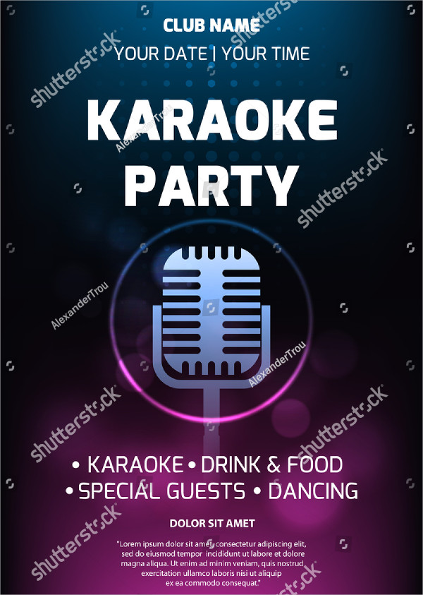 Karaoke Party Invitation Flyer Template