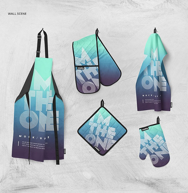 Kitchen Textiles Apron Mockups Set