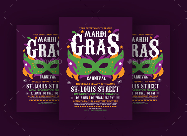 Mardi Gras Carnival Flyer Template