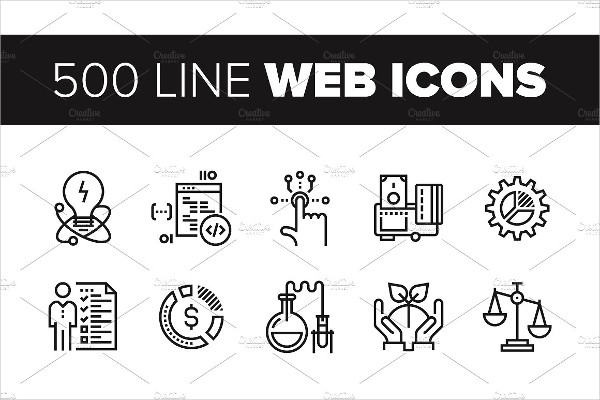 Line Web Vector Icons Design Template