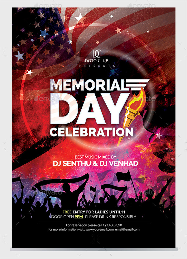 National Memorial Day Celebration Flyer Template