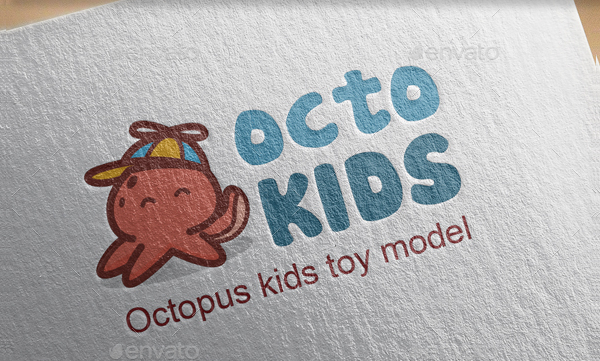 Octopus Kids Logo Template