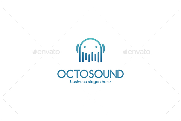 Octopus Sound Clean Vector Business Logo