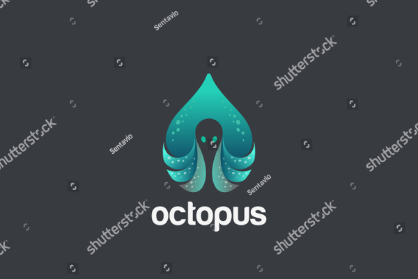 Octopus In Drop Logo Design