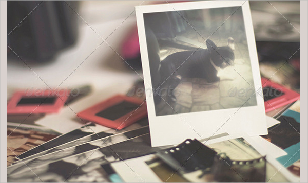 Old Polaroid Photo Frame Mock-Up