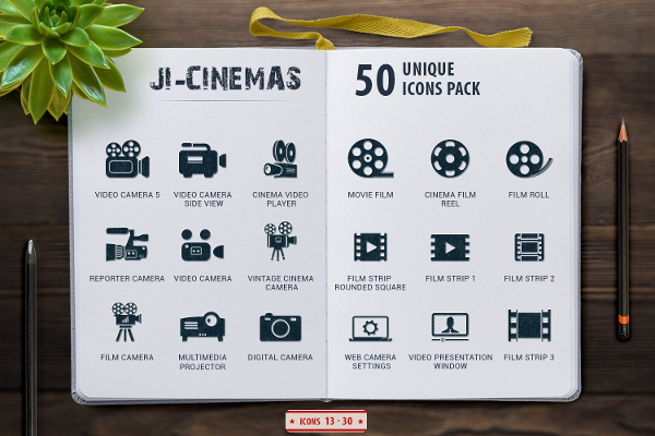 Perfect Cinema Icons Set