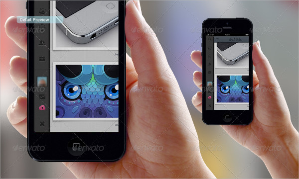 Phone with Hand Mobile App Mockups
