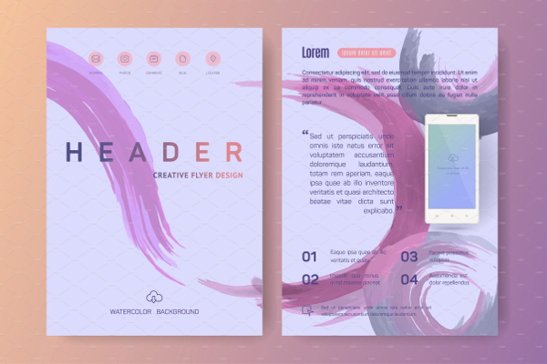 Rainbow Aquarelle Business Flyers