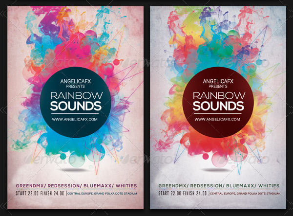 Rainbow Sounds Flyer Template