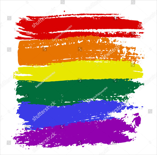 Brush Strokes On Rainbow Design