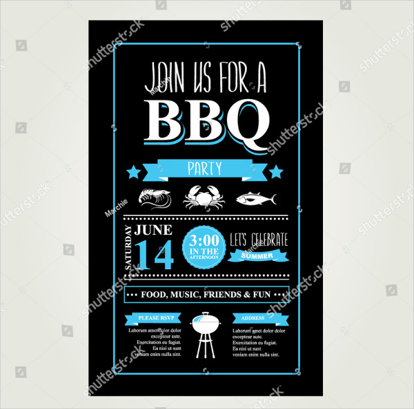 Unique BBQ Invitation And Menu Template