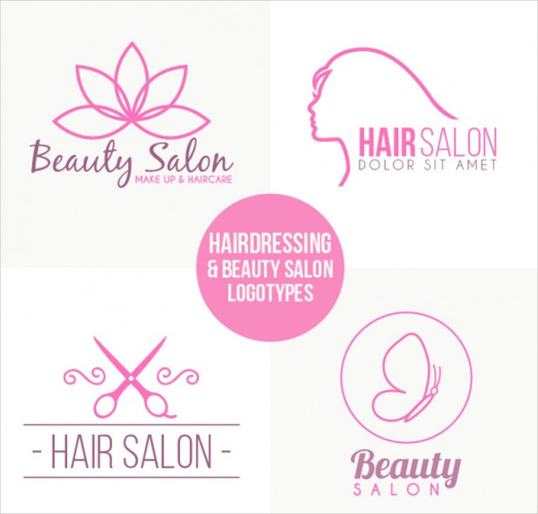 Hand Drawn Hairdressing Logos Set Free Vector
