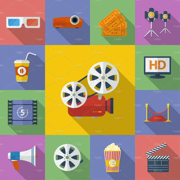 Set Of 13 Cinema Icons