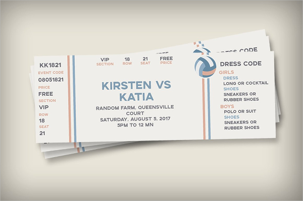 Sports Themed Ticket Invitation Template