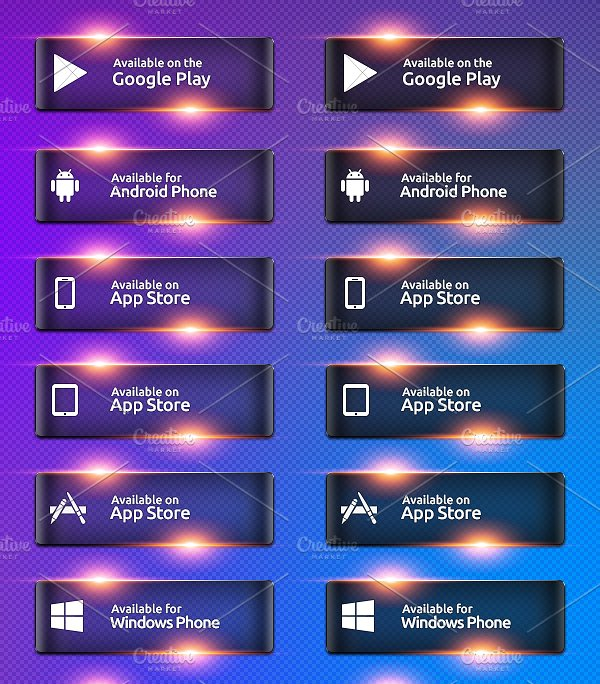 Glass Stylish App Buttons Template