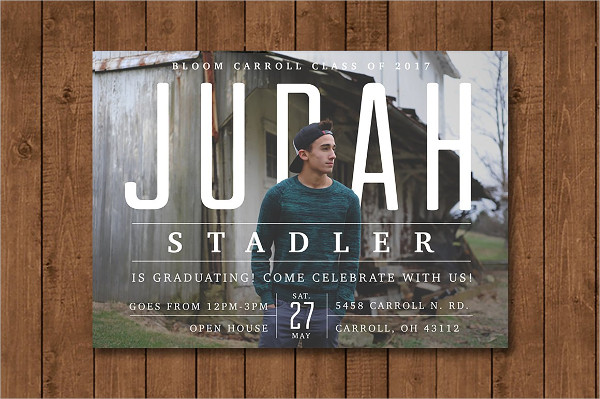 Graduation Typographic Invitation Design