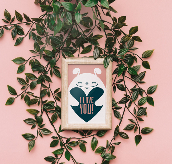 Valentine Frame Mockup Free PSD
