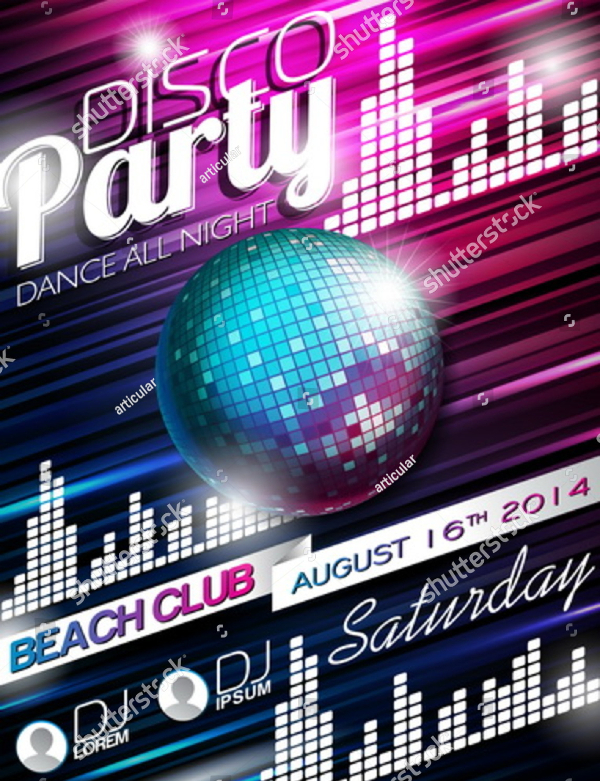 Vector Disco Party Flyer Design