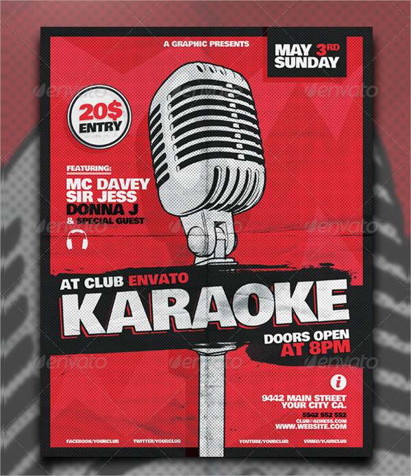 Karaoke Vintage Flyer Template