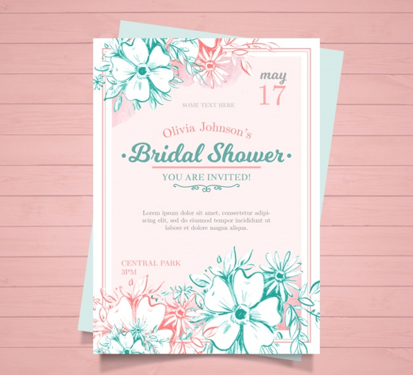 Watercolor Bachelorette Invitation Free Vector