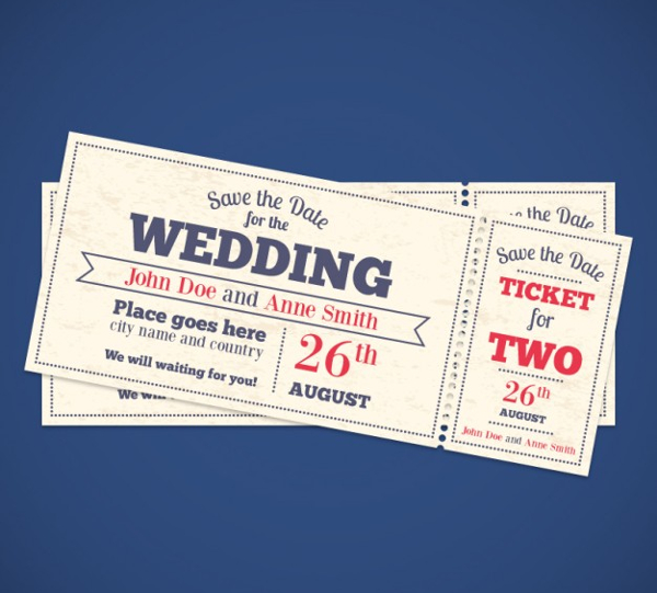 Free Vector Wedding Invitation Tickets
