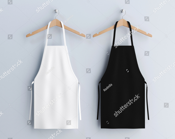White And Black Apron Mockups