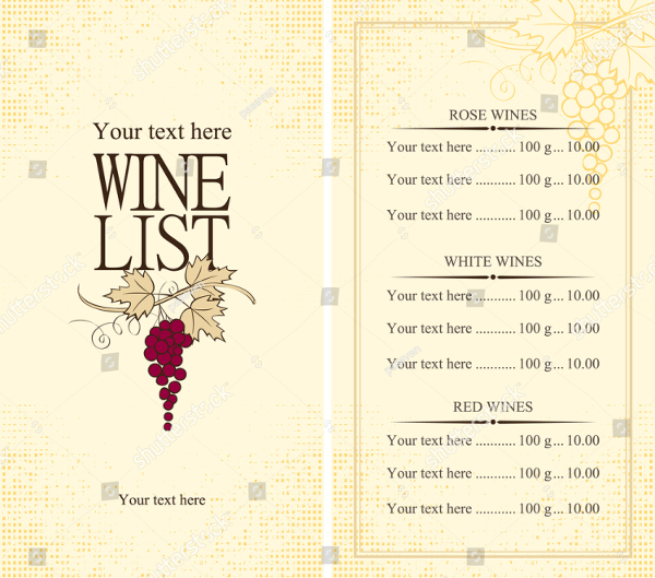 Wine Retro Menu Template