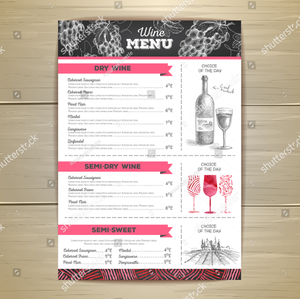 Wine Graphic Menu Template