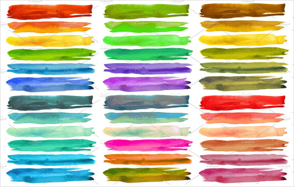 Set Of Watercolor Brushes Strokes