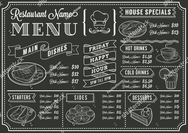 A Full Vector Template Chalkboard Menu