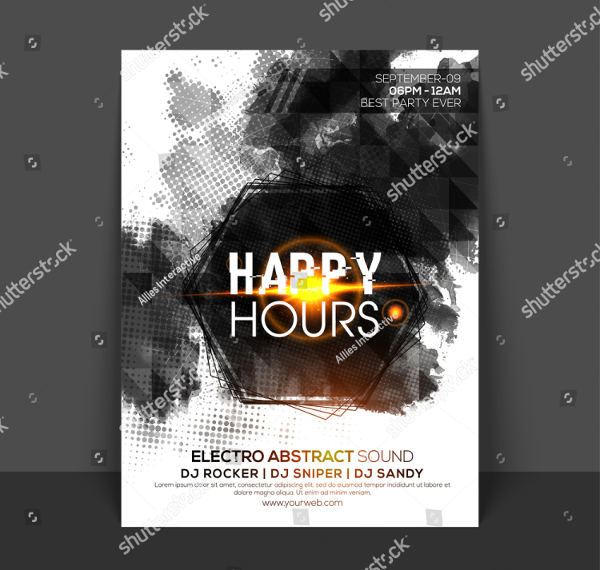 Abstract Happy Hour Flyer Template
