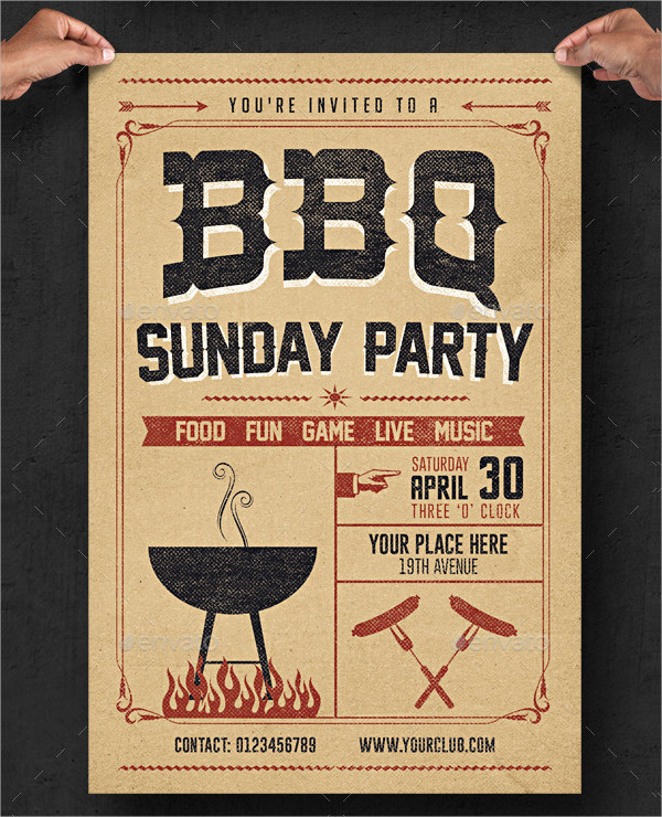 BBQ Restaurant Menu Invitations Template