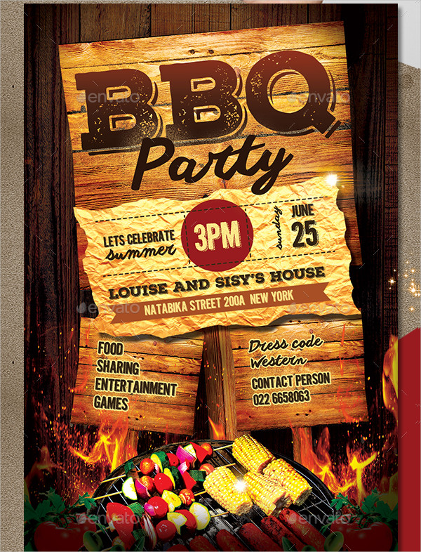BBQ Sunday Party Invitation Template