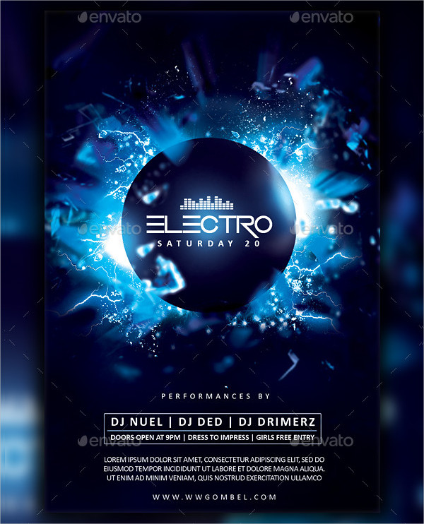 Electro Cool Minimal Flyers Template
