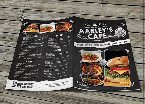 Chalkboard Bifold Menu Flyer