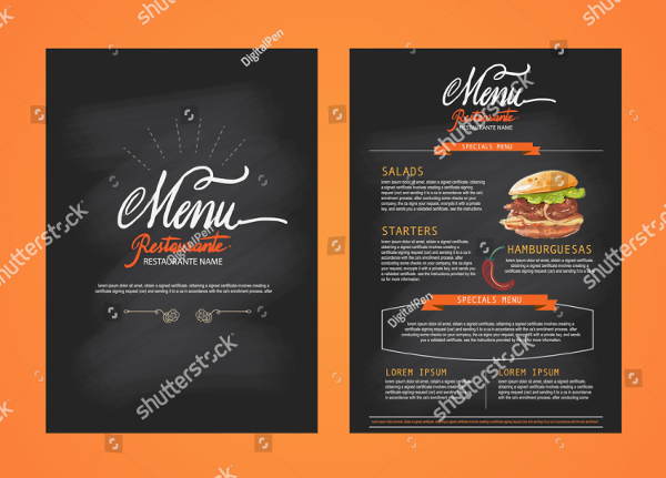 Chalkboard Design Food Template
