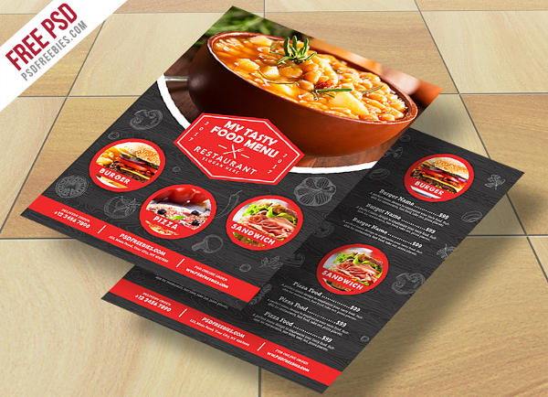 Free Chalkboard Restaurant Food Menu Flyer