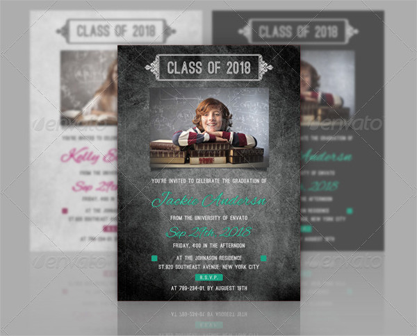 Classic Indesign Graduation Announcement Card Template