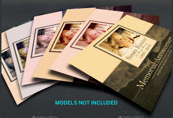 Classsic Funeral Memorial Card Template