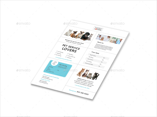 Clean And Modern Flyers For Pet Care