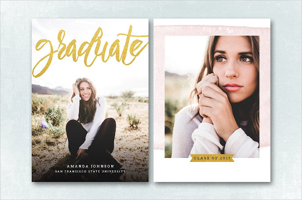 Announcement Cards For Senior  Graduation Template