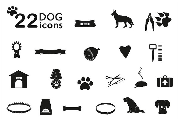 Dog Supplies Icons Set