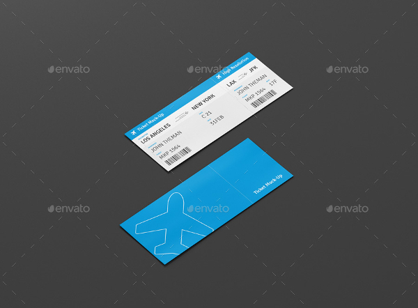 Flight Ticket Mockup Templates